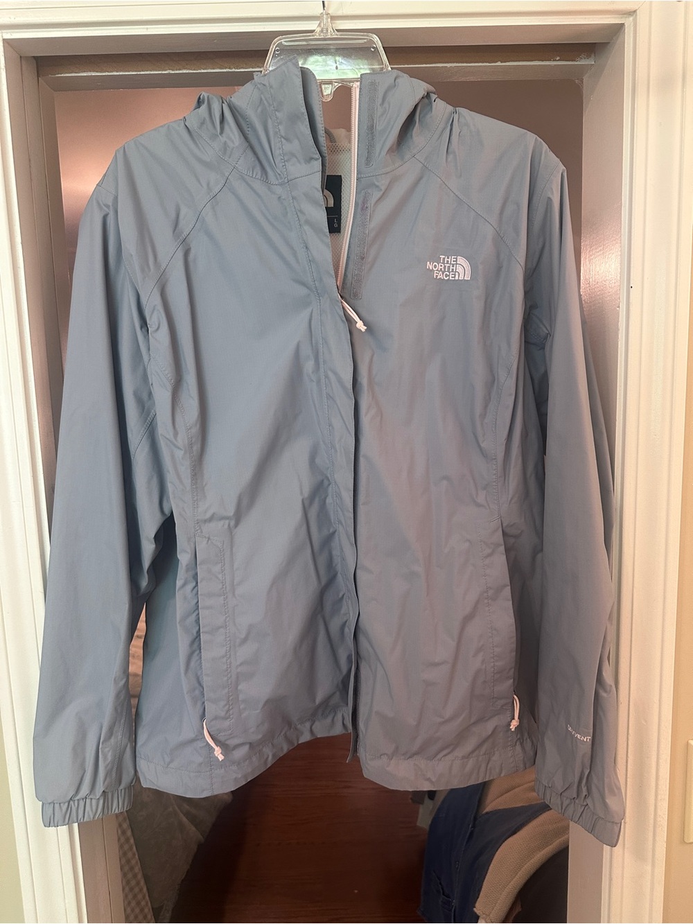 The North Face Women's Hooded Shell Jacket in Gray and Light Pink